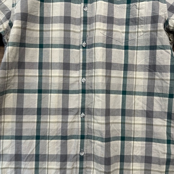 Prana Casual Button Down Shirt Gray and Green - Picture 3 of 4